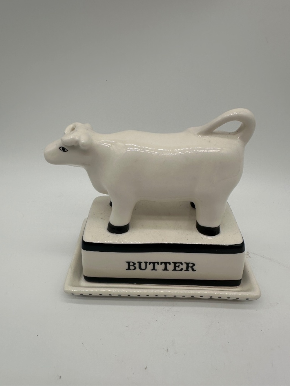Home Essentials Ceramic Cow Butter Dish Farm House Kitchen Decor